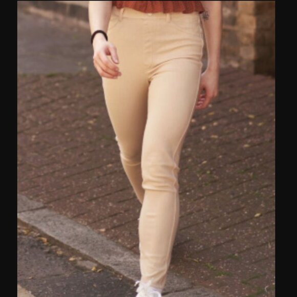 Uniqlo EXTRA STRETCH HIGH-RISE Color Classic Beige LEGGINGS PANTS in XXS - Picture 1 of 2